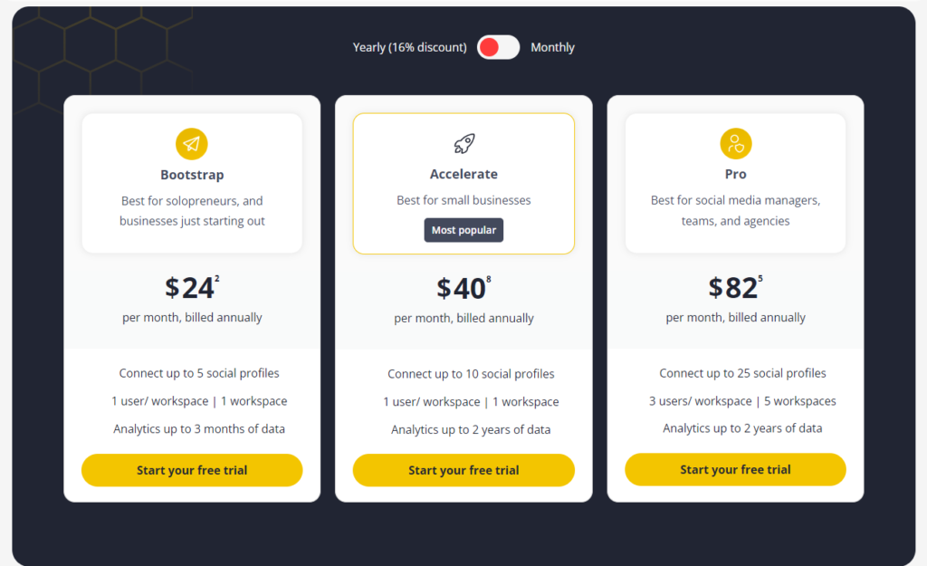 SocialBee: Pricing Plan