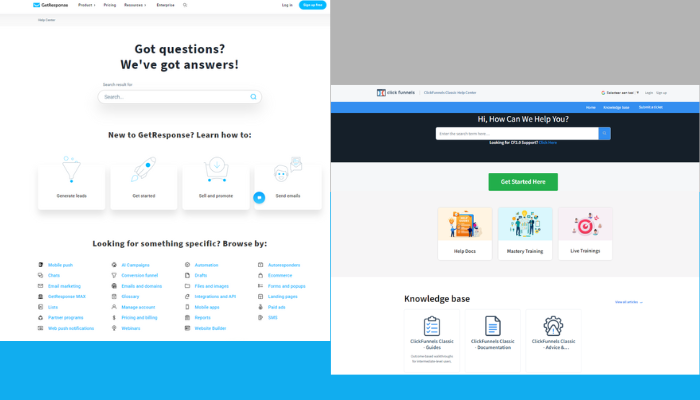 Clickfunnels vs GetResponse: Onboarding