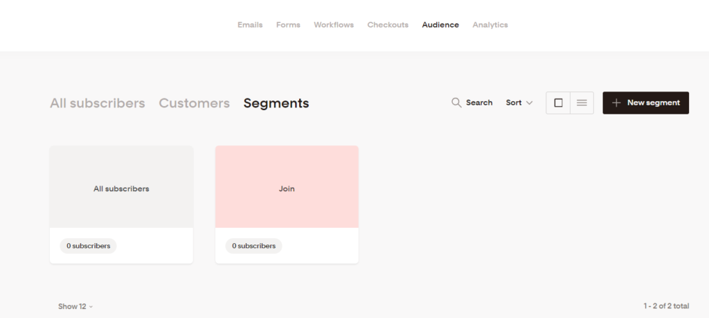 Flodesk vs Mailchimp: Flodesk segmentation