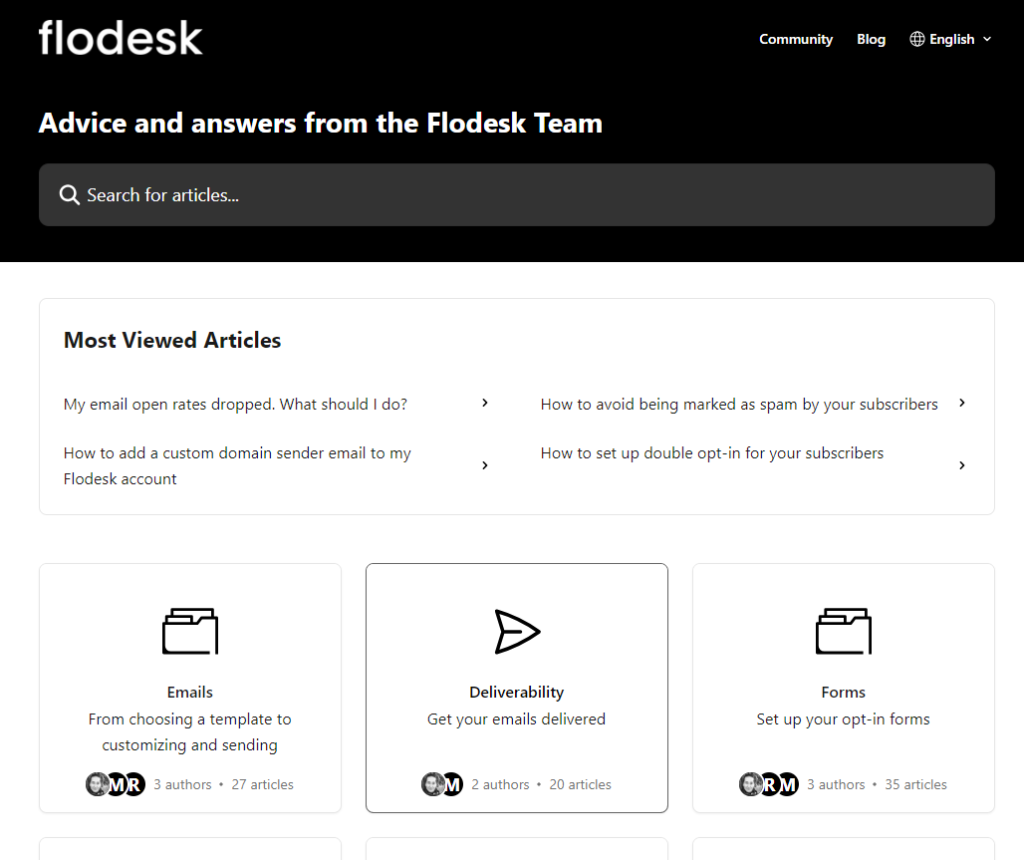 Flodesk vs Mailchimp: Flodesk help center