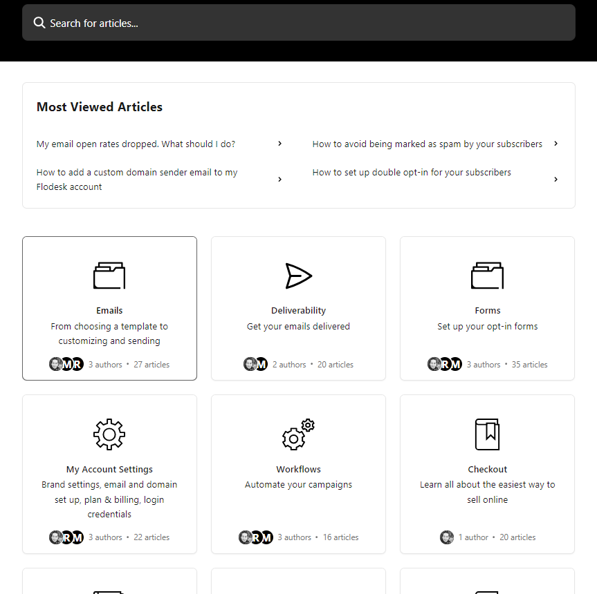 Flodesk review: Email support channel