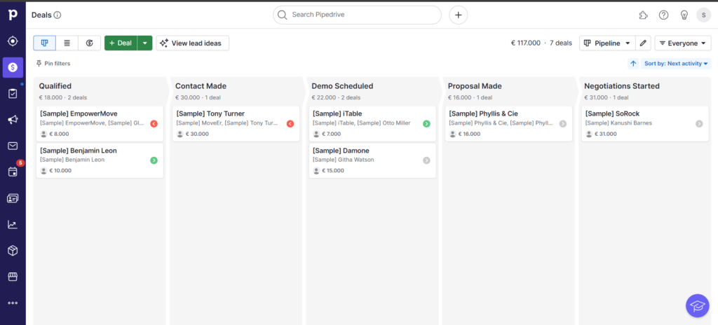 pipedrive: Visual sales pipeline