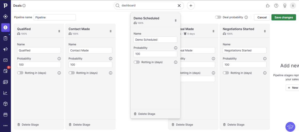 pipedrive: Customizable stages