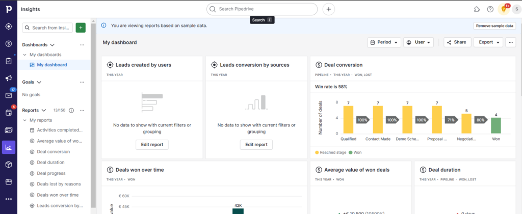 pipedrive: Reporting 