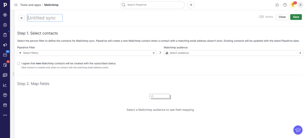 pipedrive: Mailchimp integration Process